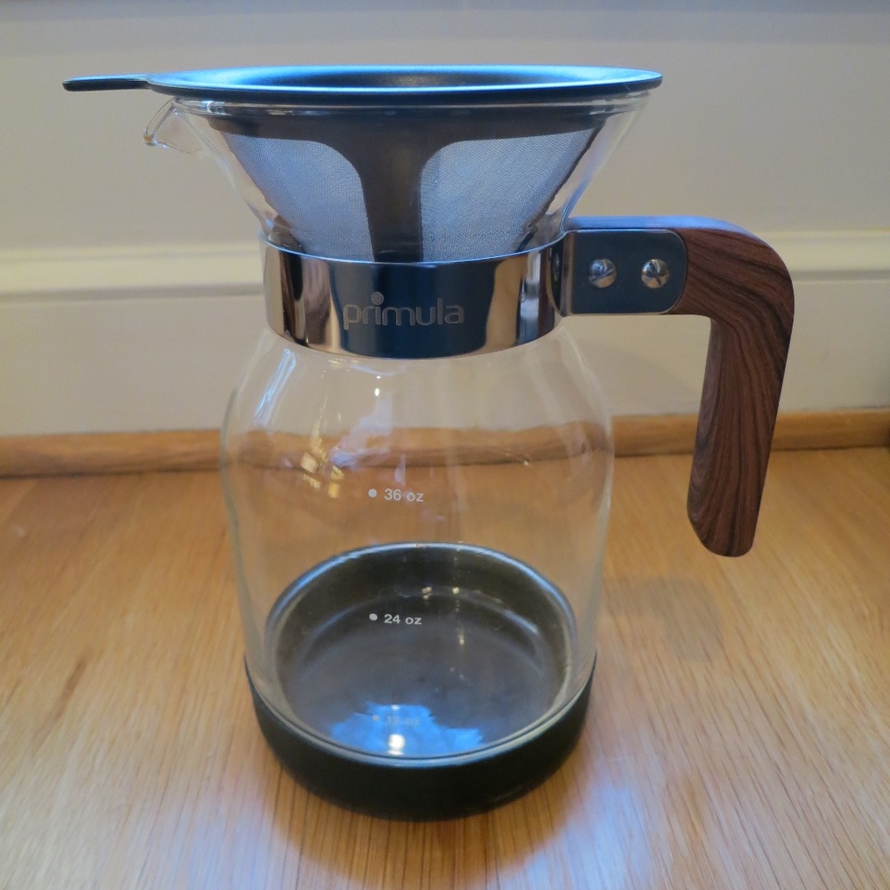Primula Pour Over Drip Coffee Glass Carafe 36oz and Stainless Steel Filter | New